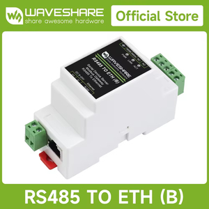 Waveshare Industrial Modbus <strong>RS485</strong> <strong>Serial</strong> Server <strong>RS485</strong> to RJ45 Ethernet TCP/IP to <strong>Serial</strong>, Rail-Mount <strong>Support</strong> POE Function - Product Image 2