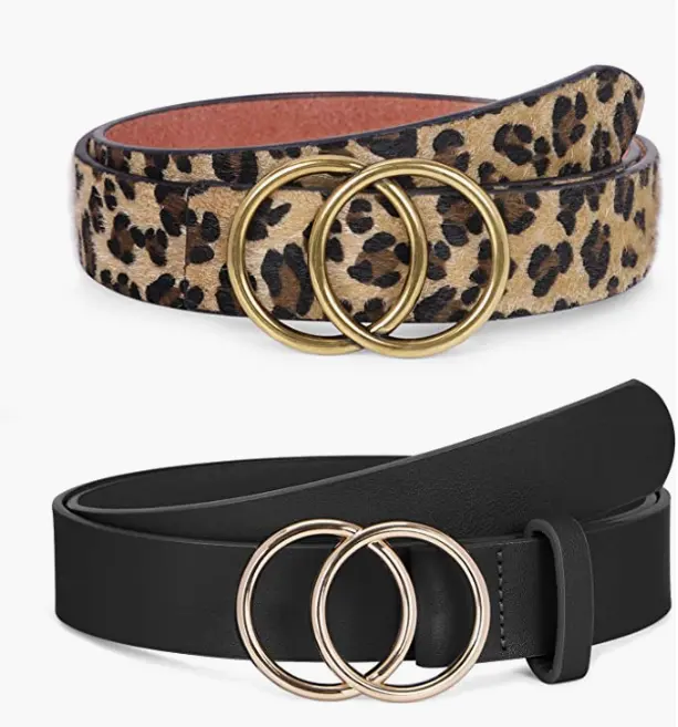 customization hot new trendy sale comfortable fashion Double ring buckle women belts for jeans