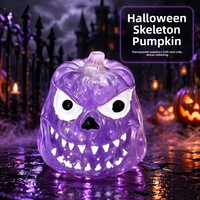 Nouveau Jouet Squishy Tête de Citrouille d'Halloween en Gros, Paillettes Brillantes, Rebond Lent, Jouet à Presser Créatif Anti-Stress