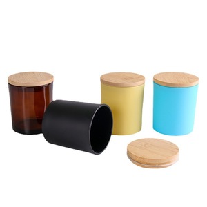Envase Vacío para Velas de 8oz y 10oz, Frascos de Vidrio Negro Mate Esmerilado de Lujo con Tapa de Corcho de Madera de Bambú - Product Image 2