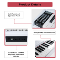 Professional 88 Keys Digital Piano Electric Organ Keyboard with USB Connectivity Weighted Keys and 200 Tones