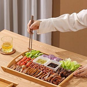Bandejas de bambú y madera al por mayor, bandejas para hoteles, bandejas de madera de alta calidad con asas y logotipo para artículos desechables. - Product Image 1