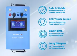 LiFePO4-batería de litio recargable de 12V, 100ah, 200Ah, 250Ah, para sistemas de almacenamiento de energía Solar, paquetes de batería de iones de litio, carro de golf RV