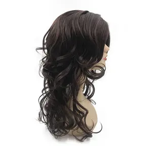 2024 china supplier new style brown color fancy curly synthetic fiber cosplay wigs