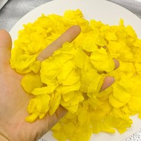 Confettis de pétales d'hortensia jaunes biodégradables, pétales de fleurs séchées, décoration pour allée de mariage, événements et fêtes