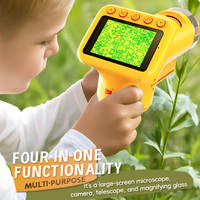 Kit d'expériences scientifiques, microscope à lentille optique HD 1080 durable pour enfants, jouets de projection STEM, jouet de laboratoire pour étudiants en plein air