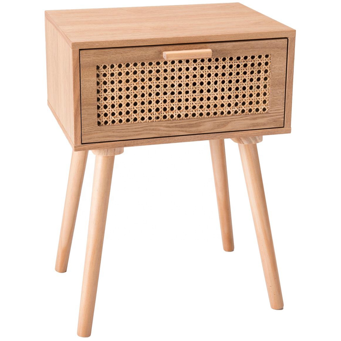 Современная минималистская тумбочка, столик с подставкой, боковой столик с плетеным рисунком, ящик и полка для хранения, деревенский фермерский стиль, натуральный