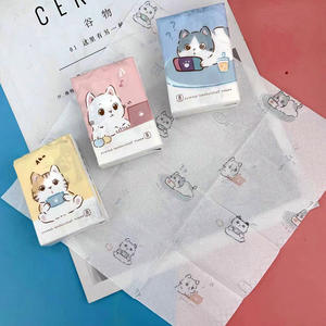 Senwen Happy Cat Mouchoirs en papier Vierge Pâte de bois Poche Boîte de <span class=keywords><strong>cube</strong></span> en tissu 9 paquets 3 plis 8 feuilles Joli chat <span class=keywords><strong>Mouchoir</strong></span> en tissu - Product Image 5