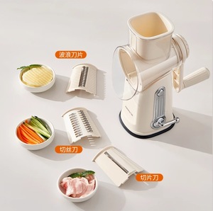 Manual Vegetable Slicer with Container Plastic Body Stainless Steel Blade Handheld Kitchen Tool for Shredding and Slicing - Product Image 4