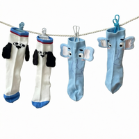 Chaussettes mignonnes en peluche 3D avec oreilles d'animaux de dessin animé, chaussettes douces pour femmes, chaussettes de mode quotidiennes