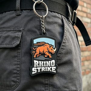Nuevos Llaveros 3D de PVC de Moda al por Mayor, Diseño de Dibujos Animados, Llavero de Goma, Animales, Rinoceronte, Colgante para Bolso, Llavero de Silicona Suave Personalizado - Product Image 4