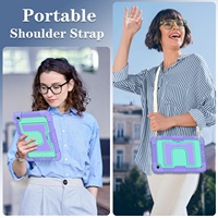 Étui de protection robuste antichoc pour tablette avec béquille pour enfants et étudiants pour Samsung Galaxy Tab A9 2023 A11 2025