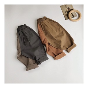 Leggings unisexes en coton et chanvre pour enfants, pantalon décontracté à empiècements style radis pour le printemps et l'automne, vêtements de mode pour bébés garçons et filles - Product Image 3
