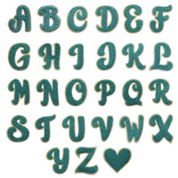 En gros 7cm Rose Vintage Alphabet Coeur Chenille Broderie Lettre Patchs Fer sur pour Sac Serviette Chapeau & Vêtements Décorations