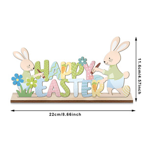 Wooden <b>Easter</b> Bunny Figurine Set LK 13 14 16 Three Piece Decorative <b>Ornament</b> For Indoor <b>Easter</b> Decoration - Product Image 5