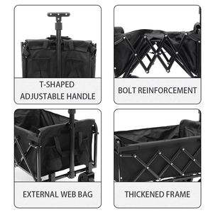 गर्म बिक्री थोक फोल्डेबल ट्रॉली कार्ट उपयोगिता वैगन भंडारण मंच के साथ 100 लीटर क्षमता वाले आउटडोर गार्डन के लिए 80 किलोग्राम भार वहन - Product Image 5