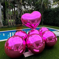 Boule miroir gonflable réfléchissante colorée argentée à prix d'usine pour la décoration de mariage et de fête