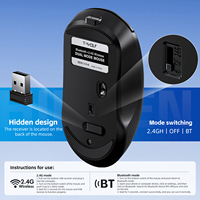 Harga Pabrik Q3 Mouse Nirkabel Ergonomis Portabel dan Dapat Diisi Ulang Koneksi Dual-Mode BT /2.4G