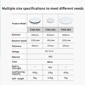 פלקונאייז 25 ס\\\"מ פלטפורמה מסתובבת חשמלית עם USB, דיסק מסתובב מפלסטיק לצילום, תאורה, שולחן צילום, אביזרי עזר תואמים - Product Image 5
