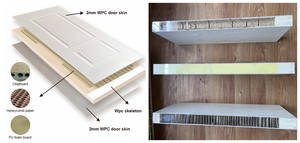 باب جلد WPC مقاوم للماء بتصميم حديث لغرف النوم ، باب رغوة PU عازل للصوت من البولي فينيل كلوريد والخشب للفنادق والفيلات - Product Image 2