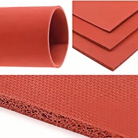 Feuille de caoutchouc silicone rouge translucide, résistance aux hautes températures, 100% silicone vierge, haute qualité, découpe 380*380mm/500x500mm