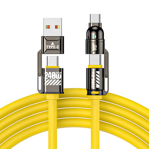 In Silicone 4-in-1 <span class=keywords><strong>linea</strong></span> <span class=keywords><strong>telefonica</strong></span> di ricarica rapida 2m cavo dati di tipo-c ricarica rapida cavo USB luce LED USB C liquido in Silicone <span class=keywords><strong>linea</strong></span> - Product Image 2