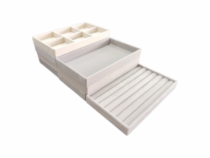 Boîte de rangement d'affichage minimaliste haut de gamme pour bijoux pour dames Emballage textile avec logo personnalisé pour offrir des cadeaux - Product Image 6