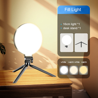 Lampe Annulaire LED pour Selfie de 6 Pouces avec Trépied, Éclairage de Maquillage et Panneau Lumineux de Photographie