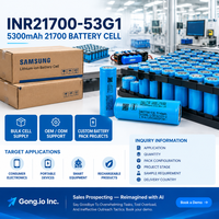 Batterie lithium-ion rechargeable haute capacité 21700 INR21700-53G1 5300mAh pour appareils électroniques portables