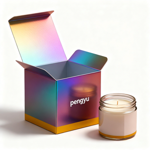 Caixas de Papelão Recicláveis Personalizadas com Logotipo em Folha de Ouro e Relevo para Embalagens de Velas Aromáticas de Luxo - Product Image 1