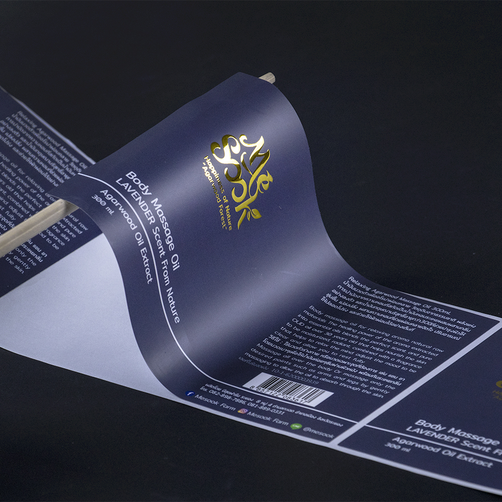 Custom gold foil labels