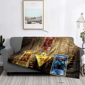 Novo Anime Yu Gi Oh Cartão Yugioh Cobertor de Olhos Azuis Dragão Branco Anime Cobertor de Pelúcia Macio Colcha de Quarto Decoração de Casa