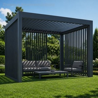 Premium Motorisierte 5x4m Aluminium-Pergola für Schwimmbad und Garten, Moderne Hochleistungs-Wasserdichte und Windbeständige Elektrische Outdoor-Überdachung