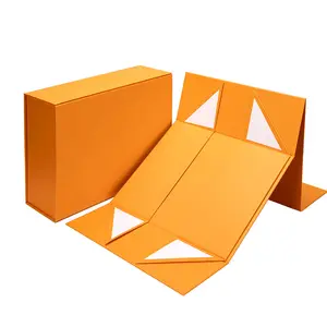 कस्टम मैग्नेट फोल्डिंग पेपर फ्लैट पैक पैकेजिंग बॉक्स ड्रेस जूते उपहार पैकेज केस