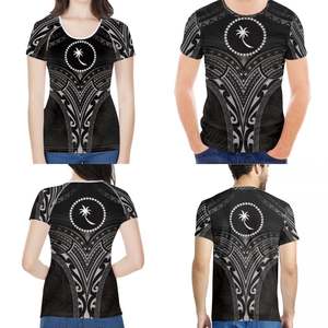 T-shirts surdimensionnés pour hommes, <span class=keywords><strong>tatouage</strong></span> polynésique Chuuk, Design blanc assorti, amour Couples, T-shirt d'été décontracté à col rond - Product Image 2