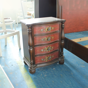 Commode <span class=keywords><strong>à</strong></span> 4 tiroirs Unité de rangement Shabby Chic Paniers <span class=keywords><strong>en</strong></span> <span class=keywords><strong>osier</strong></span> Chêne foncé/Armoire <span class=keywords><strong>en</strong></span> bois de pin recyclé - Product Image 6