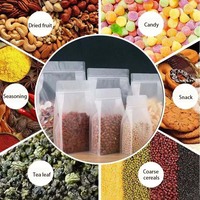 Sachet Doypack à fond plat avec soufflet, transparent mat ou transparent, à fermeture zip, pour emballage alimentaire (riz, blé, poudre) - Vente chaude