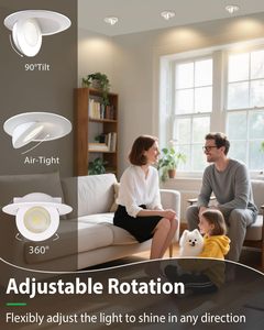 Lanbot <span class=keywords><strong>4</strong></span> <span class=keywords><strong>inch</strong></span> 5cct Gimbal <span class=keywords><strong>LED</strong></span> Đèn lõm 360 điều chỉnh hướng 2700k-5000K thay đổi độ sáng trang bị thêm nhúng có thể đèn - Product Image 2