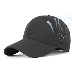 Laser drilling quick dry baseball hat visor can be customized logo pattern