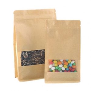 Sac en papier kraft naturel à fond plat avec soufflet pour café, 16x26cm, pack promotionnel, vente en gros - Product Image 1