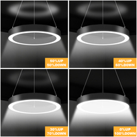 Nouvelle Décoration d'Intérieur Simple 3CCT Dimmable Rond Suspendu Anneau de Plafond LED Lustre Lampara Pendentif Luminaire pour Salon Hôtel
