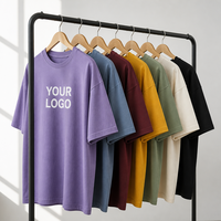 Camiseta de Algodón 100% de 230 g/m² para Hombre, Hombros Ligeramente Caídos, Cuello Redondo, Personalizable con Logotipo, Servicio OEM ODM, Venta al Por Mayor