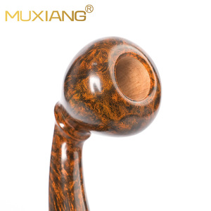 Muxiang Briarwood Smoking Pipe Bent Type Gold Glossy Acorn Bucket 3mm Filter Tobacco Pipe For Men - Product Image 3