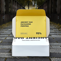 Boîte d'avion en papier ondulé personnalisée avec bande déchirable, fermeture à glissière, emballage postal express pour crème contour des yeux, doublure en éponge