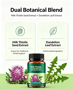 GMP Milk Thistle Seed Extract Capsules with Dandelion Leaf Extract Private Lable Non-gmo Gluten Free 60 Capsules - Product Image 2