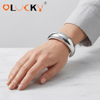 LUCKYJIU Fabricant de bijoux sur mesure, bracelet jonc en acier inoxydable plaqué or 18 carats, imperméable, brillant et audacieux pour femmes