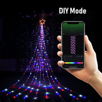 Großhandel 172LED Stern Lichterketten RGB Wasserfall Weihnachts baum Dekorationen mit Weiß Grün Rot Farben Outdoor Use App Control