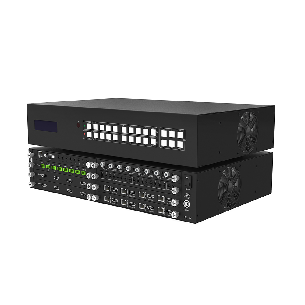 Stable 8x8 HDbaset 4K hdmi matrix 8x8 hdmi matrix hdcp 2.2 Supports 4K 60Hz 4:4:4  HDR  HLG and full 3D