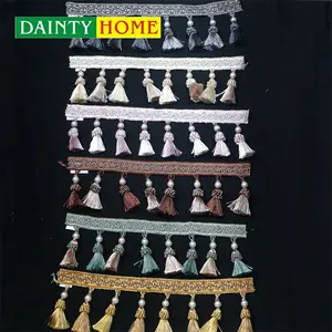 Groothandel Multicolor Polyester Kwast Franje Decoratief Gordijn Franje Trim Voor Huishoudelijke Textiel Accessoires
