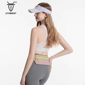 초박형 나일론 방수 지퍼 배럴 모양의 스포츠 허리 가방 남여 공용 7 인치 휴대 전화 홀더 미니 보이지 않는 디자인 - Product Image 5